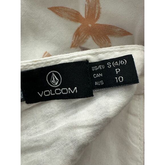 Volcom Coco Ho Tieback Cami Hawaiian Tropical Flower Floral Crop Top Small 4 6 - Picture 5 of 7